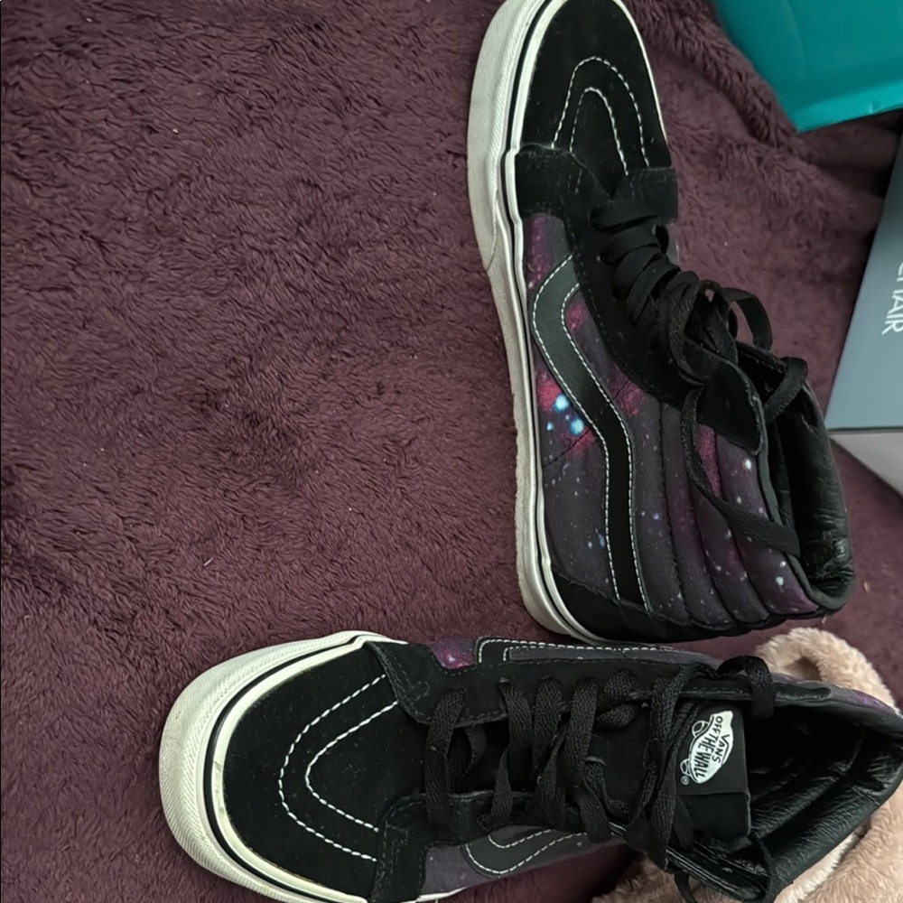 Vans Black and Purple Galaxy Sneakers